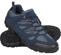 Mountain Warehouse Outdoor Mens Walking Shoes - Suede Mesh Upper Footwear, Cushioned EVA Footbed, Rubber Outsole - for Spring Summer, Hiking, Camping, Travelling Dark Blue Adult Shoe Size 12