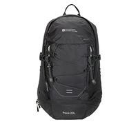 Mountain Warehouse Pace 20L Rucksack - Hydration Compatible Backpack, Airflow Back System Rucksack, Packaway Rain Cover - Bag for Travelling, Hiking, Camping Black