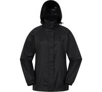 Mountain Warehouse Pakka Womens Waterproof Packable Jacket - Foldaway Hood Jacket, Ladies Coat, Lightweight Rain Jacket - For Spring Summer, Walking, Travelling Black Women's Size 4