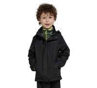 Mountain Warehouse Pakka Kids Waterproof Jacket and Overtrousers Set - Children Splash Pants with Front Pockets & Packaway Hood - Spring Summer, Wet Weather & Outdoors Black Kids Size 7-8 Years