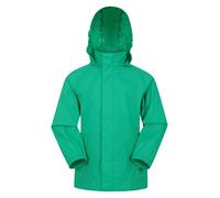 Mountain Warehouse Pakka Kids Waterproof Jacket - Wind Resistant, Lightweight,Breathable Rain Coat for Girls & Boys, Packaway Bag - For Rain, Autumn, Winter Green Teen Size 13 Years