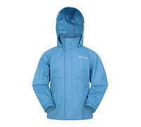 Mountain Warehouse Pakka Kids Waterproof Jacket - Wind Resistant, Lightweight,Breathable Rain Coat for Girls & Boys, Packaway Bag - For Rain, Spring Summer Blue Kids Size 3-4 Years