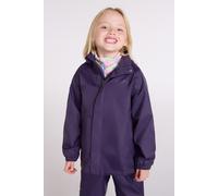 Mountain Warehouse Pakka Kids Waterproof Jacket - Wind Resistant, Lightweight,Breathable Rain Coat for Girls & Boys, Packaway Bag - For Rain, Autumn, Winter Dark Purple Kids Size 7-8 Years