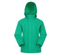 Mountain Warehouse Pakka Kids Waterproof Jacket - Wind Resistant, Lightweight,Breathable Rain Coat for Girls & Boys, Packaway Bag - For Rain, Spring Summer Green Kids Size 3-4 Years