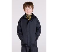 Mountain Warehouse Pakka Kids Waterproof Jacket - Wind Resistant, Lightweight,Breathable Rain Coat for Girls & Boys, Packaway Bag - For Rain, Spring Summer Black Kids Size 9-10 Years