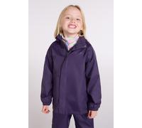 Mountain Warehouse Pakka Kids Waterproof Jacket - Wind Resistant, Lightweight,Breathable Rain Coat for Girls & Boys, Packaway Bag - For Rain, Autumn, Winter Dark Purple Kids Size 11-12 Years