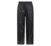 Mountain Warehouse Pakka Kids Waterproof Over Trousers - Taped Seams Rain Pants, Lightweight, Rip-Stop, Packaway Bag - for Autumn Winter, Walking, Travelling Black Kids Size 2-3 Years