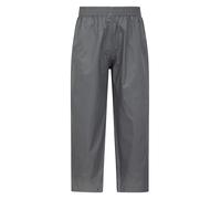 Mountain Warehouse Pakka Kids Waterproof Over Trousers - Taped Seams Rain Pants, Lightweight, Rip-Stop, Packaway Bag - for Spring Summer, Walking, Travelling Grey Kids Size 7-8 Years