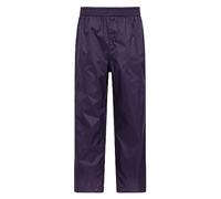 Mountain Warehouse Pakka Kids Waterproof Over Trousers - Taped Seams Rain Pants, Lightweight, Rip-Stop, Packaway Bag - for Autumn Winter, Walking, Travelling Purple Kids Size 5-6 Years