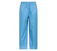 Mountain Warehouse Pakka Kids Waterproof Over Trousers - Taped Seams Rain Pants, Lightweight, Rip-Stop, Packaway Bag - for Autumn Winter, Walking, Travelling Blue Kids Size 3-4 Years