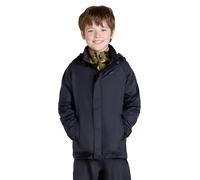 Mountain Warehouse Pakka Kids Waterproof Jacket - Wind Resistant, Lightweight,Breathable Rain Coat for Girls & Boys, Packaway Bag - For Rain, Spring Summer Black Kids Size 7-8 Years