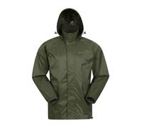 Mountain Warehouse Pakka Mens Waterproof Packable Jacket - IsoDry, Lightweight & Breathable Raincoat with Taped Seams & Packaway Bag - Spring Summer & Travel Dark Khaki XXS