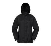 Mountain Warehouse Pakka Womens Waterproof Packable Jacket - Foldaway Hood Jacket, Ladies Coat, Lightweight Rain Jacket - For Spring Summer, Walking, Travelling Black Women's Size 18