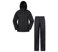 Mountain Warehouse 'Pakka' Womens Waterproof Jacket and Overtrouser Set Lightweight Outdoor Outfit Black Polyamide - Size 8 UK