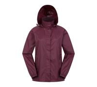 Mountain Warehouse Pakka Womens Waterproof Packable Jacket - Foldaway Hood Jacket, Ladies Coat, Lightweight Rain Jacket - For Spring Summer, Walking, Travelling Dark Purple Women's Size 14