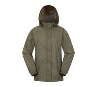 Mountain Warehouse Pakka Womens Waterproof Packable Jacket - Foldaway Hood Jacket, Ladies Coat, Lightweight Rain Jacket - For Spring Summer, Walking, Travelling Khaki Women's Size 8
