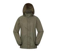 Mountain Warehouse Pakka Womens Waterproof Packable Jacket - Foldaway Hood Jacket, Ladies Coat, Lightweight Rain Jacket - For Spring Summer, Walking, Travelling Khaki Women's Size 10