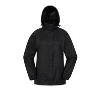 Mountain Warehouse Pakka Womens Waterproof Packable Jacket - Foldaway Hood Jacket, Ladies Coat, Lightweight Rain Jacket - For Spring Summer, Walking, Travelling Black Women's Size 16