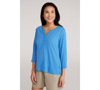 Mountain Warehouse Agra ¾ Sleeve Button Top - UV Lightweight Tee - for Spring Summer & Travel Bright Blue Women's Size 18