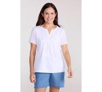 Mountain Warehouse 'paris' Lightweight Short Sleeve Casual V-Neck Embroidered Cotton Top In White White 6