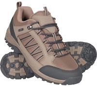Mountain Warehouse Path Mens Walking Shoes - Waterproof Gym Shoes, Breathable Running Shoes, Mesh Lining with High Traction Sole Hiking Boots - for Stability & Grip Dark Beige Adult Shoe Size 6