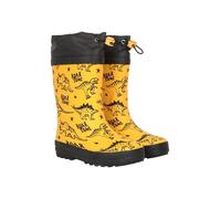 Mountain Warehouse Pattern Winter Junior Wellies - Lightweight Rain Shoes, Easy Clean Kids Wellington Boots, Rubber Outsole - Childrens Footwear for Walking Yellow Toddler Shoe Size 7