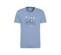 Mountain Warehouse Peak District Mens Short-Sleeved T-Shirt - UV Protect Max, Cotton, Lightweight - Summer Hiking & Outdoors Blue L