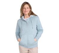 Mountain Warehouse Penzance Womens Zip-Through Hoodie - UV Protect Max Cotton-Polyester Blend Jumper with Full-Zip, Drawcord & Pockets - Spring, Summer & Outdoors Pale Green Women's Size 14
