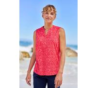 Mountain Warehouse 'petra' Button Neck Summer Camping Cotton Sleeveless Shirt In Red Red 8