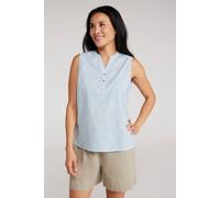 Mountain Warehouse 'petra' Button Neck Summer Camping Cotton Sleeveless Shirt In White White 8