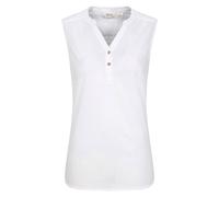 Mountain Warehouse 'petra Ii' Sleeveless Button Neck Breathable Cotton Voile Shirt In White White 12