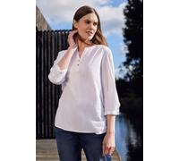 Mountain Warehouse Petra Womens Relaxed Fit 3/4 Sleeve Shirt - 100% Cotton Voile Ladies Top, Lightweight, Breathable Blouse - for Travelling & Daily Use White Women's Size 8