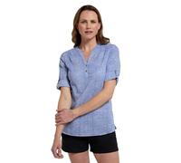 Mountain Warehouse Petra Printed Womens 3/4 Sleeve Shirt - Lightweight, Breathable & Relaxed Fit Cotton Tee Top - for Spring Summer, Outdoors, Holiday & Hiking Corn Blue (Printed) Women's Size 10