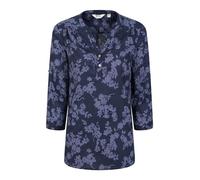 Mountain Warehouse Petra Printed Womens 3/4 Sleeve Shirt - Lightweight, Breathable & Relaxed Fit Cotton Tee Top - for Spring Summer, Outdoors, Holiday & Hiking Navy Women's Size 16