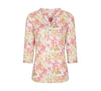 Mountain Warehouse Petra Printed Womens 3/4 Sleeve Shirt - Lightweight, Breathable & Relaxed Fit Cotton Tee Top - for Spring Summer, Outdoors, Holiday & Hiking Coral (Printed) 18