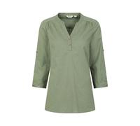 Mountain Warehouse 'Petra' Womens 3/4 Sleeve Shirt Button Neck Breathable Everyday Top Olive Cotton - Size 14 UK
