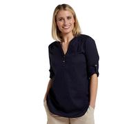 Mountain Warehouse Petra Womens Relaxed Fit 3/4 Sleeve Shirt - 100% Cotton Voile Ladies Top, Lightweight, Breathable Blouse - for Travelling & Daily Use Navy Women's Size 10