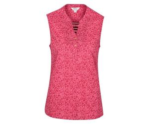 Mountain Warehouse Petra Womens Sleeveless Shirt - 100% Cotton Top, Floral Print Ladies Blouse, Lightweight Casual Shirt - for Spring Summer, Camping, Daily Use Red (Printed) Women's Size 20