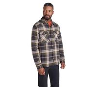 Mountain Warehouse Pinn Mens Borg Lined Flannel Shirt - Stylish, Warm & Cosy Button Down with 100% Cotton & Fleece Lining - Best for Autumn, Outdoors, Walking & Hiking Khaki XS
