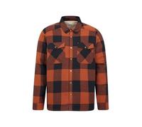 Mountain Warehouse Pinn Mens Borg Lined Flannel Shirt - Stylish, Warm & Cosy Button Down with 100% Cotton & Fleece Lining - Best for Autumn, Outdoors, Walking & Hiking Burnt Orange XL