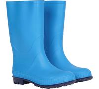 Mountain Warehouse Plain Kids Wellies - Waterproof, Soft Jersey Lined Wellington Boots, Gripped Sole, Boys & Girls - Spring Summer, Rain, School, Outdoors Blue Junior Shoe Size 3