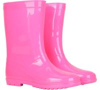 Mountain Warehouse Plain Kids Wellies - Waterproof, Soft Jersey Lined Wellington Boots, Gripped Sole, Boys & Girls - Spring Summer, Rain, School, Outdoors Bright Pink Kids Shoe Size 11
