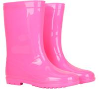 Mountain Warehouse Plain Kids Wellies - Waterproof, Soft Jersey Lined Wellington Boots, Gripped Sole, Boys & Girls - Spring Summer, Rain, School, Outdoors Bright Pink Junior Shoe Size 2