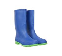 Mountain Warehouse Plain Kids Wellies - Waterproof, Soft Jersey Lined Wellington Boots, Gripped Sole, Boys & Girls - Spring Summer, Rain, School, Outdoors Cobalt Kids Shoe Size 12