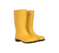 Mountain Warehouse Plain Kids Wellies - Waterproof, Soft Jersey Lined Wellington Boots, Gripped Sole, Boys & Girls - Spring Summer, Rain, School, Outdoors Mustard Junior Shoe Size 2
