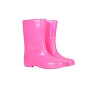 Mountain Warehouse Plain Kids Wellies - Waterproof, Soft Jersey Lined Wellington Boots, Gripped Sole, Boys & Girls - Spring Summer, Rain, School, Outdoors Bright Pink Kids Shoe Size 4
