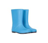 Mountain Warehouse Plain Kids Wellies - Waterproof, Soft Jersey Lined Wellington Boots, Gripped Sole, Boys & Girls - Spring Summer, Rain, School, Outdoors Blue Kids Shoe Size 6