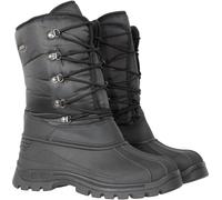 Mountain Warehouse Plough Mens Snow Boots - Breathable Snowboots, Snowproof Mens Boots, Durable Textile, Rubber Outsole Winter Shoes - For Holidays In Cold Weather Black Adult Shoe Size 9