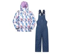 Mountain Warehouse Polar Zone Kids Jacket & Salopette Snow Set - Fleeced Lined Ski Set with Pockets, Boys & Girls - Winter Skiing, Sports & Outdoors Purple Kids Size 9-10 Years