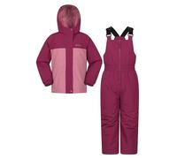 Mountain Warehouse Polar Zone Kids Jacket & Salopette Snow Set - Fleeced Lined Ski Set with Pockets, Boys & Girls - Winter Skiing, Sports & Outdoors Pink Kids Size 5-6 Years